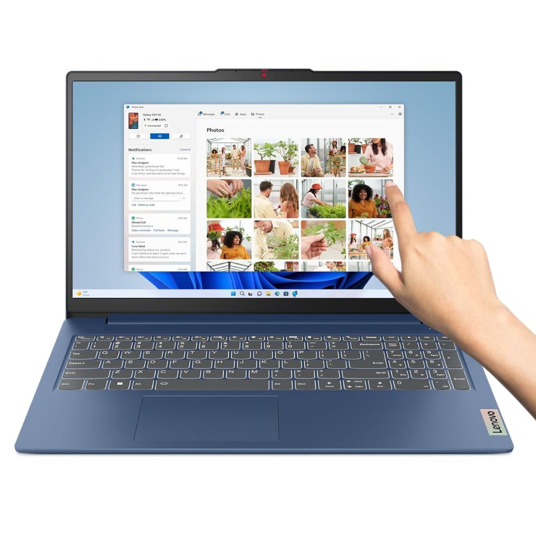 Laptop Lenovo IdeaPad Slim 3, AMD Ryzen 5 7520U, Ram 16GB LPDDR5, Disco 512GB SSD M.2, Pantalla 15.6" Touch