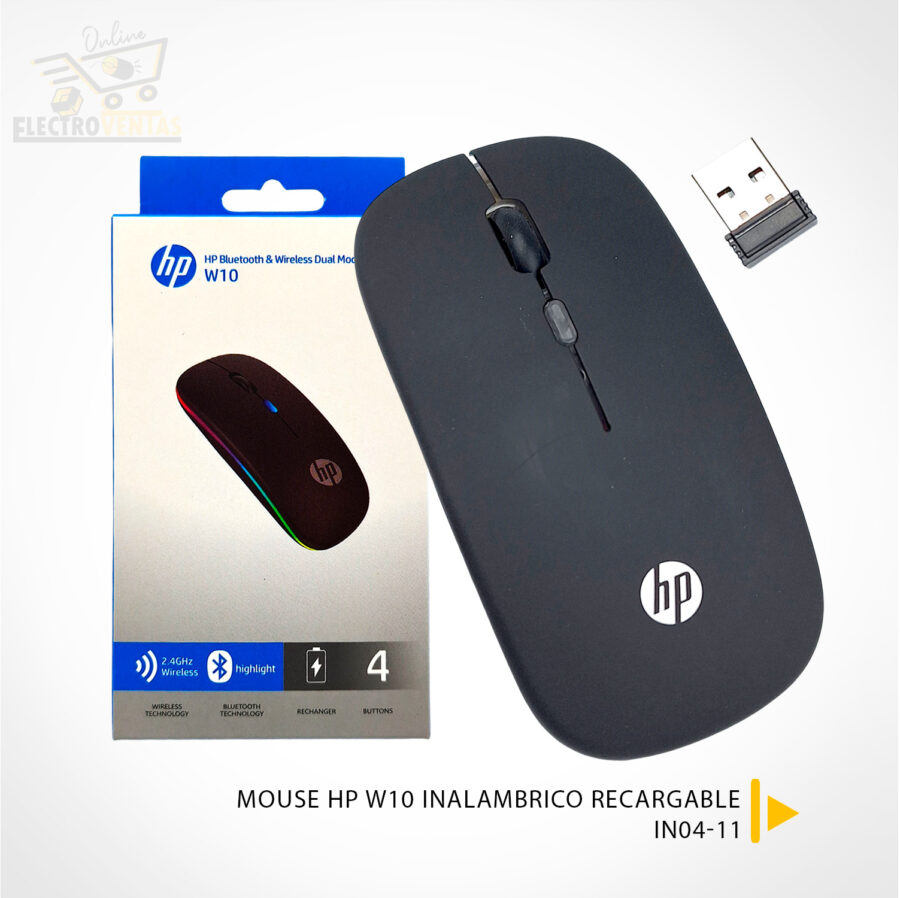 Mouse HP Inalámbrico RGB Recargable W10