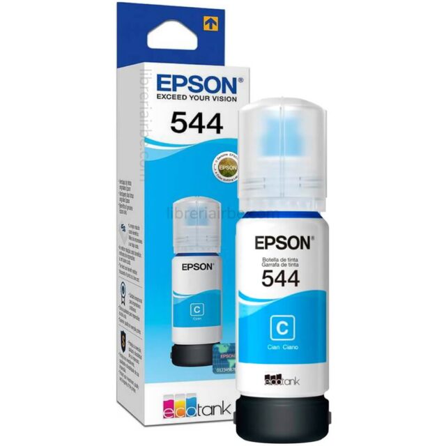 Tinta Original para Impresora EPSON 544 EcoTank, Botella de 65 ml – Cian